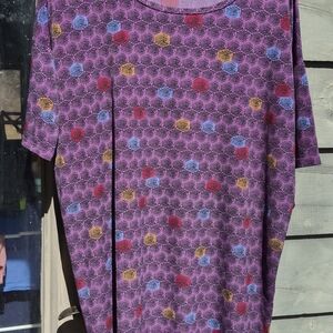LuLaRoe Purple Patterned Top